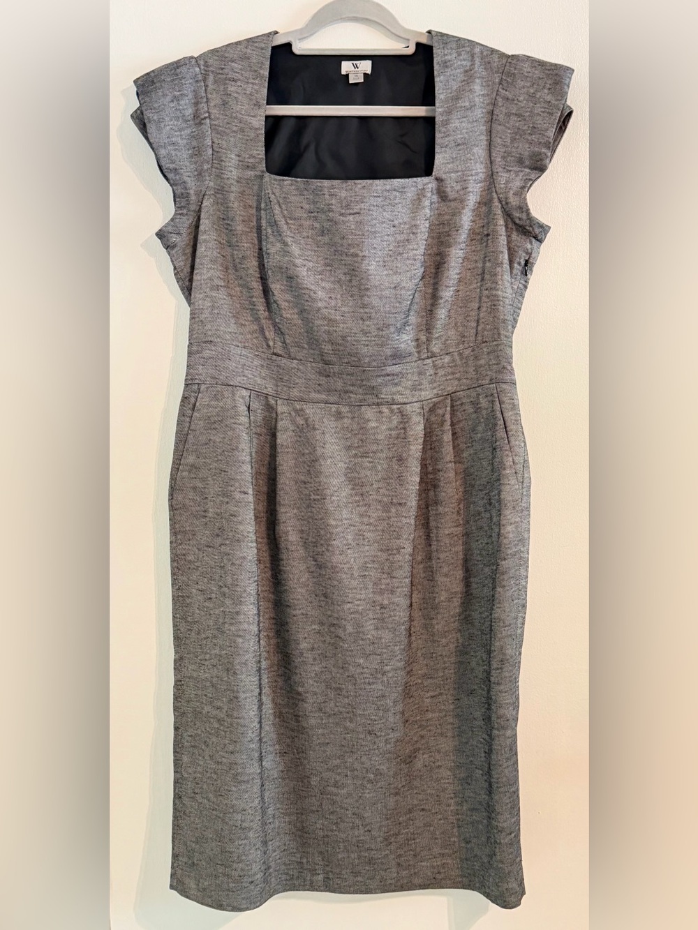 Worthington Grey Square-Neck Sheath Dress